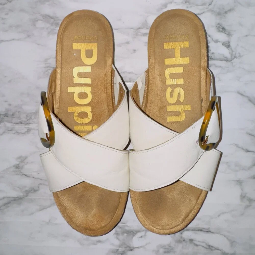 Hush Puppies Women's June Platform White Slip On Sandals size US 8 - Picture 4 of 8